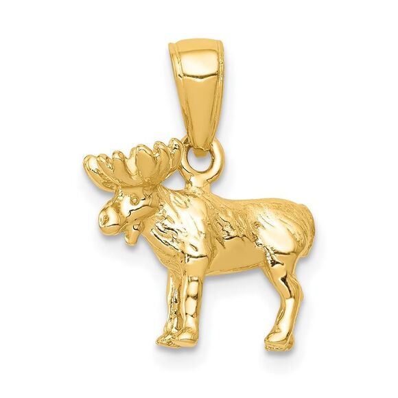 10K Yellow Gold 3-D Moose Pendant,All Products : American Fashion Style Bags On Sale